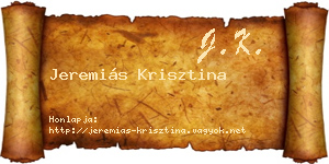 Jeremiás Krisztina névjegykártya